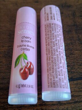 Avon Senses Cherry Lip Balm Lot of 2 New Sealed Moisturizing Fruit Flavor